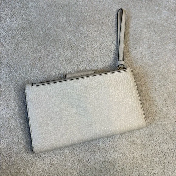 Coach Tech Phone Cream Leather Wallet - Picture 10 of 12